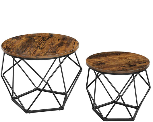 Set of 2 Rustic Side Tables