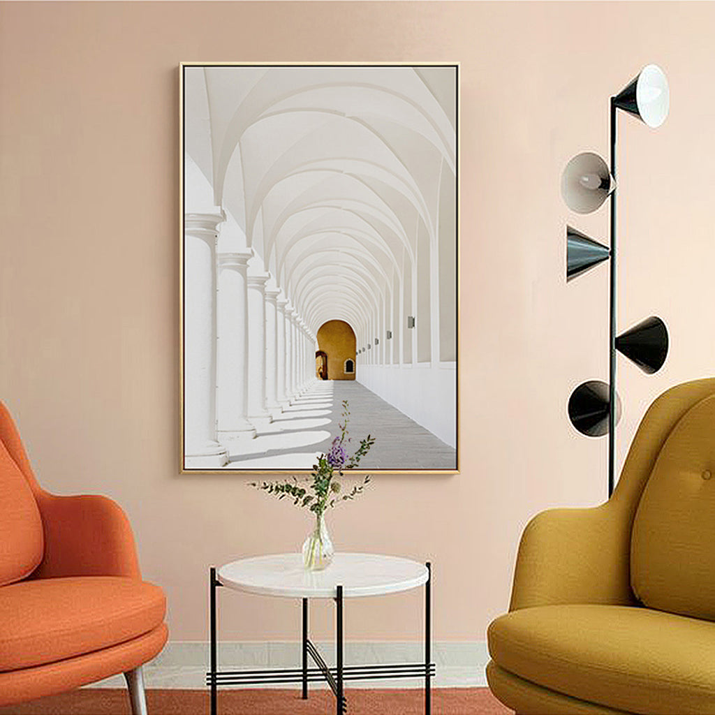 Long Corridor Style A Gold Frame Canvas Wall Art 50cmx70cm