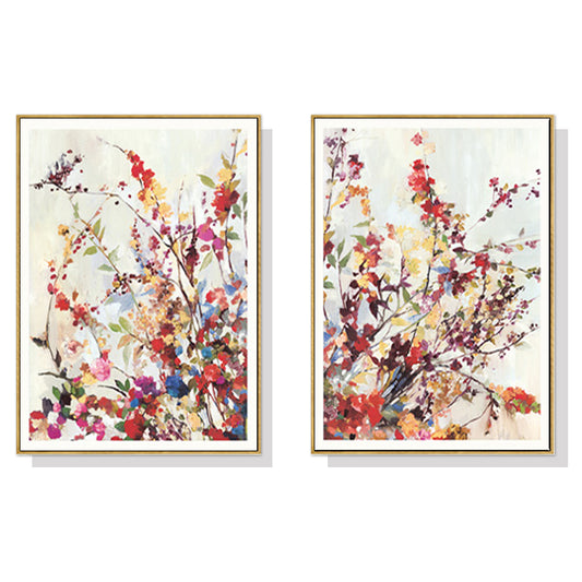 Coming Spring 2 Set Gold Frame Canvas Wall Art