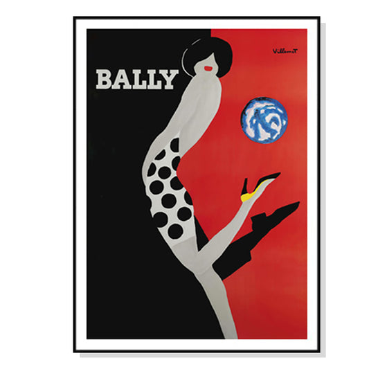 Fashion Bally Black Frame Canvas Wall Art 60cmx90cm