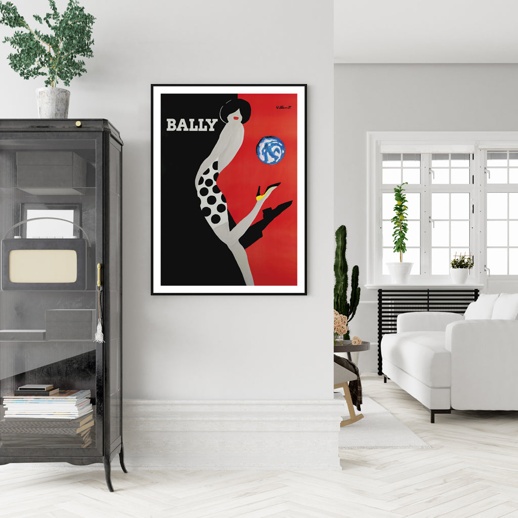 Fashion Bally Black Frame Canvas Wall Art 60cmx90cm