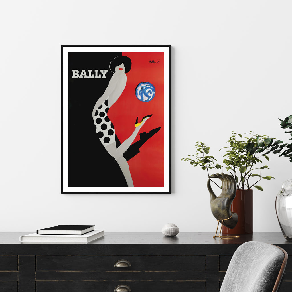 Fashion Bally Black Frame Canvas Wall Art 60cmx90cm