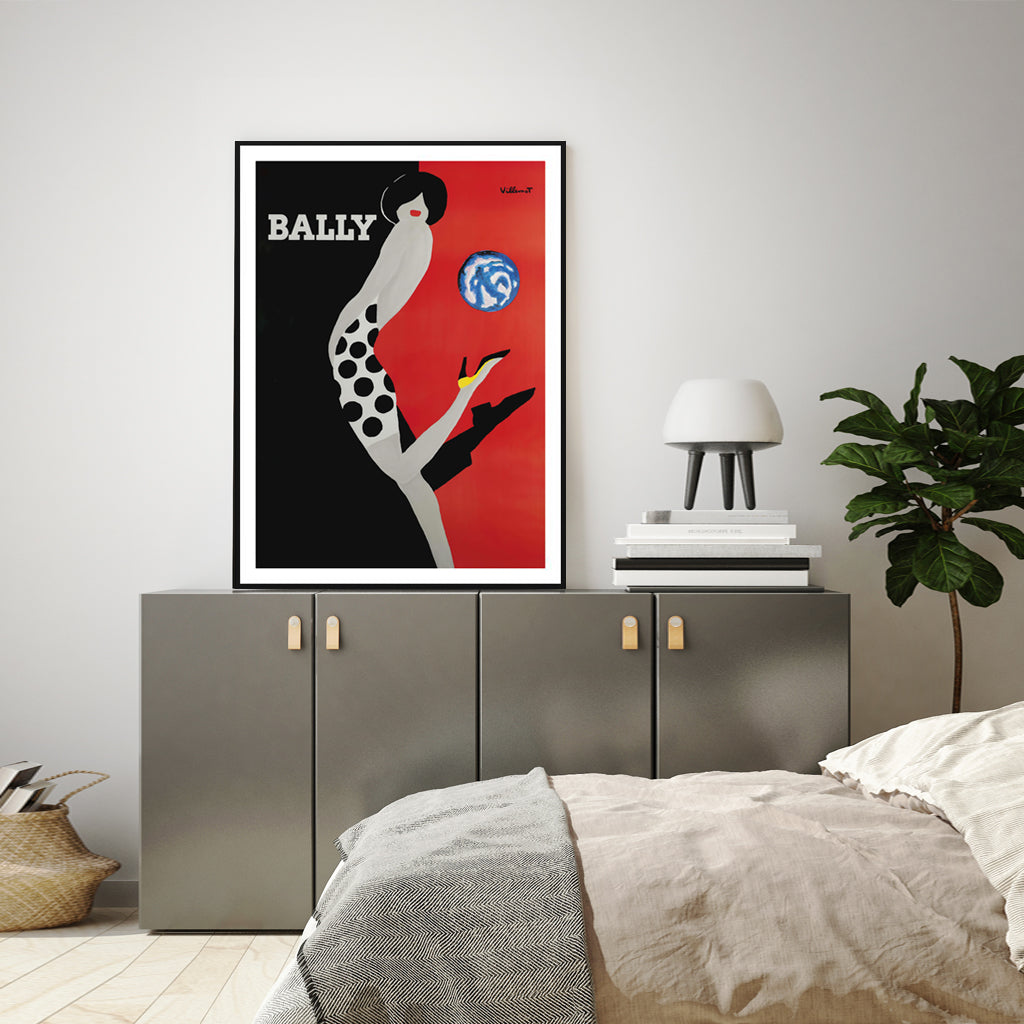 Fashion Bally Black Frame Canvas Wall Art 60cmx90cm