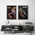 Bally Man & Woman 2 Sets Black Frame Canvas Wall Art 50cmx70cm