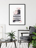 Fashion Book Black Frame Canvas Wall Art 50cmx70cm