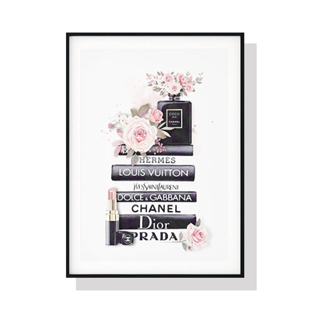 Fashion Book Black Frame Canvas Wall Art 50cmx70cm