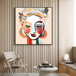 Sophie Black Frame Canvas Wall Art 60cmx60cm