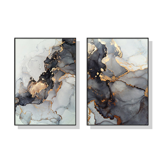 Black Splash 2 Sets Black Frame Canvas Wall Art 50cmx70cm