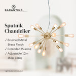 Sputnik Chandelier in Brass Finish