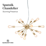 Sputnik Chandelier in Brass Finish