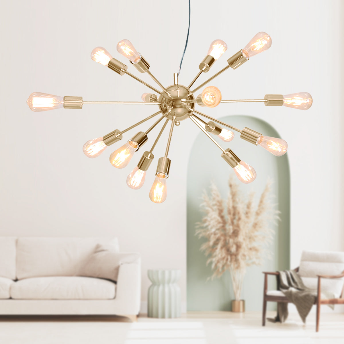 Sputnik Chandelier in Brass Finish