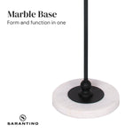 Metal Floor Lamp with Marble Base & Off-White Shade