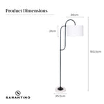 Metal Floor Lamp with Marble Base & Off-White Shade