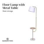 Marble & Metal End Table Top Floor Lamp