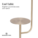 Marble & Metal End Table Top Floor Lamp