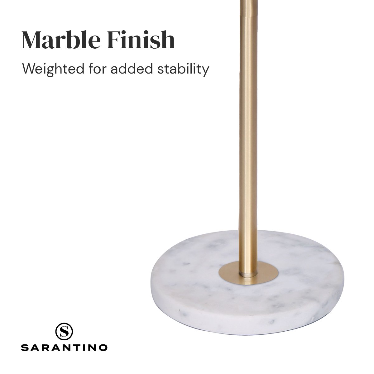 Marble & Metal End Table Top Floor Lamp